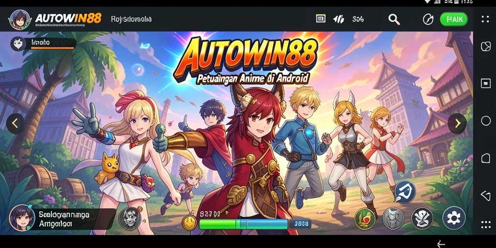 Tampilan gameplay seru dari AUTOWIN88 dengan aksi karakter anime.