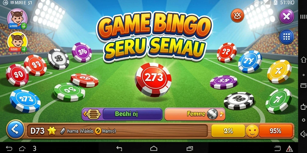 Screenshot D73 menampilkan gameplay seru dalam permainan Bingo.