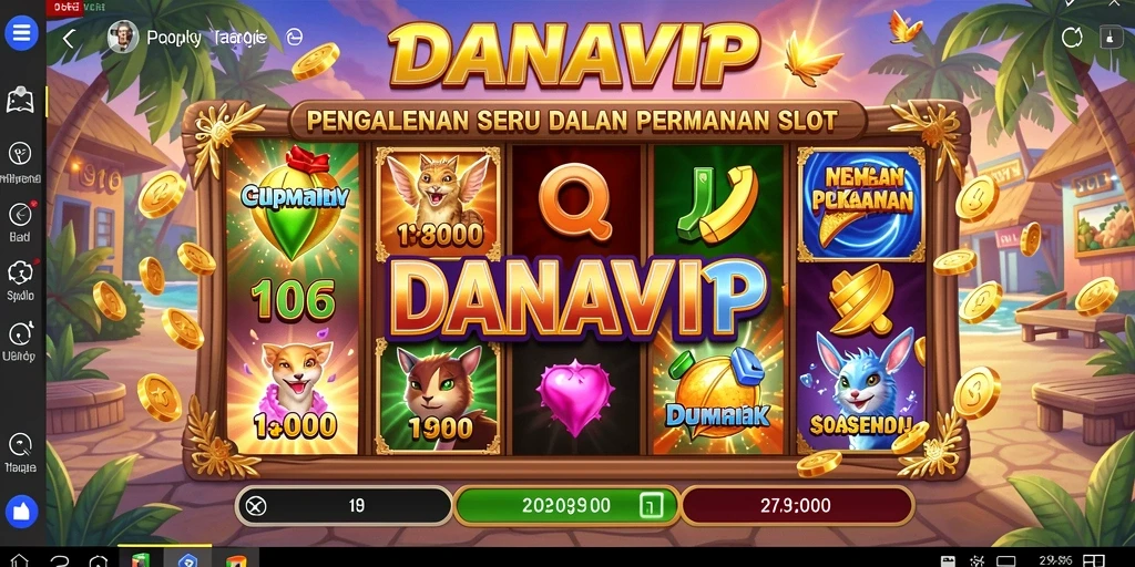 Tampilan gameplay utama DANAVIP yang menarik dan interaktif.