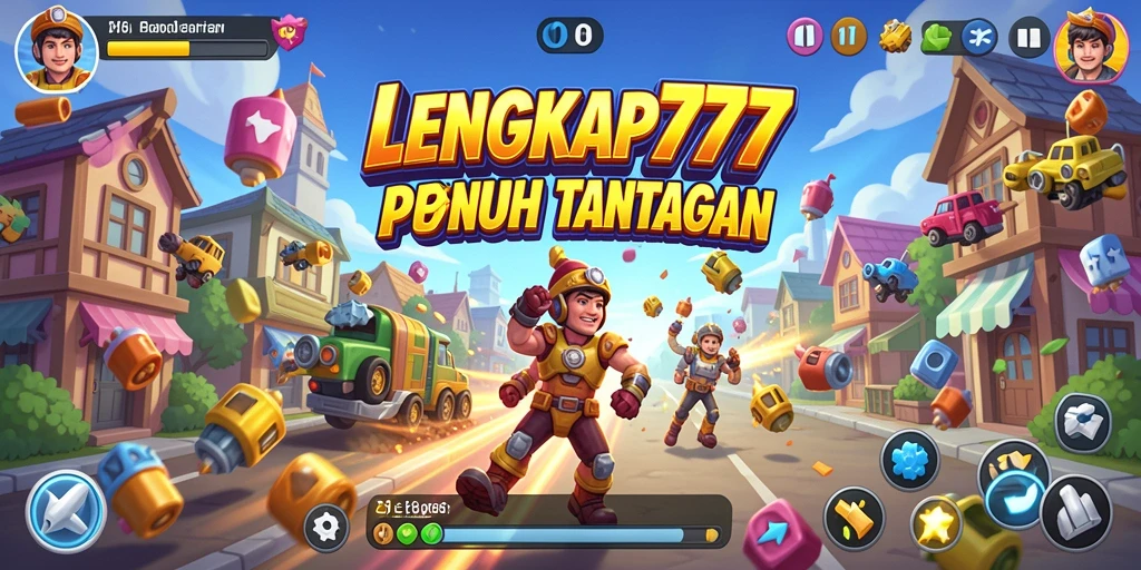 Screenshot seru menampilkan aksi gameplay LENGKAP777 di level Arcade.