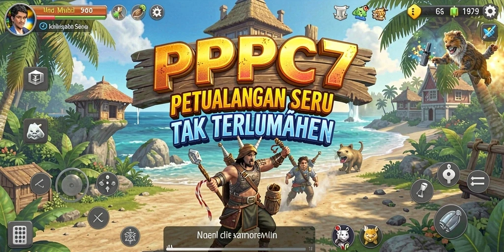 Tampilan seru gameplay PCPC7 dalam aksi petualangan.