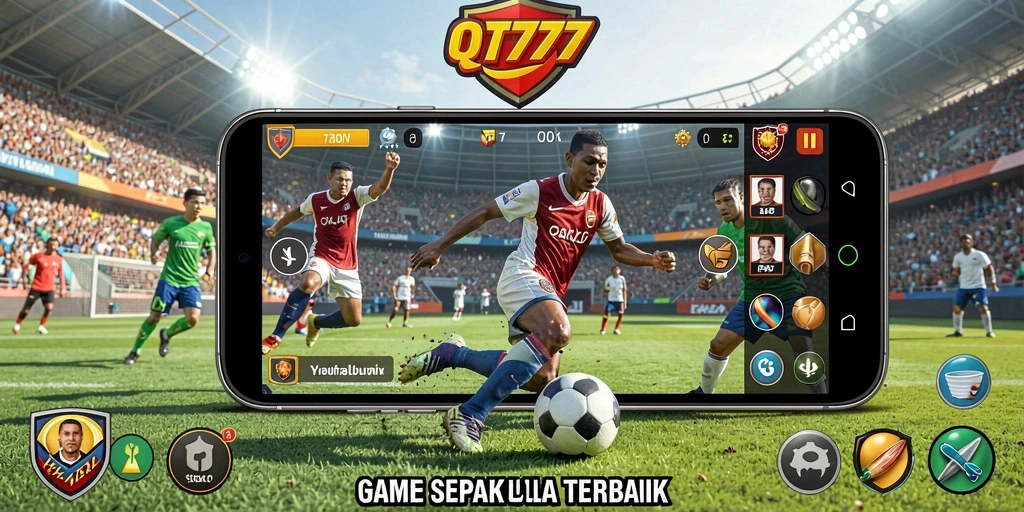 Tangkapan layar gameplay QT777 menampilkan aksi seru di lapangan.