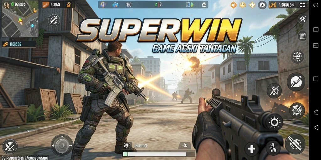Gameplay mendebarkan dalam SUPERWIN dengan tindakan yang intens.
