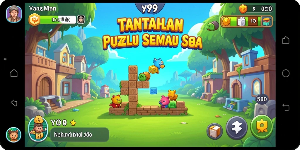 Screenshot gameplay Y89 menunjukkan tantangan Puzzle yang menarik.