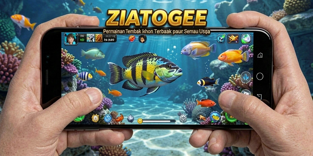 Tampilan gameplay seru di ZIATOGEL saat menembak ikan.